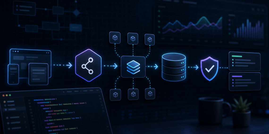 Minh họa kiến trúc backend API gọn gàng cho sản phẩm nhỏ