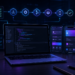 Minh họa môi trường phát triển React Native với laptop, Android emulator và iOS simulator