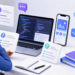 Lập trình viên chuẩn bị phỏng vấn fresher React Native với laptop, điện thoại và thẻ câu hỏi