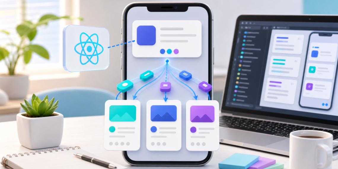 Minh hoạ props truyền dữ liệu từ component cha sang component con trong React Native