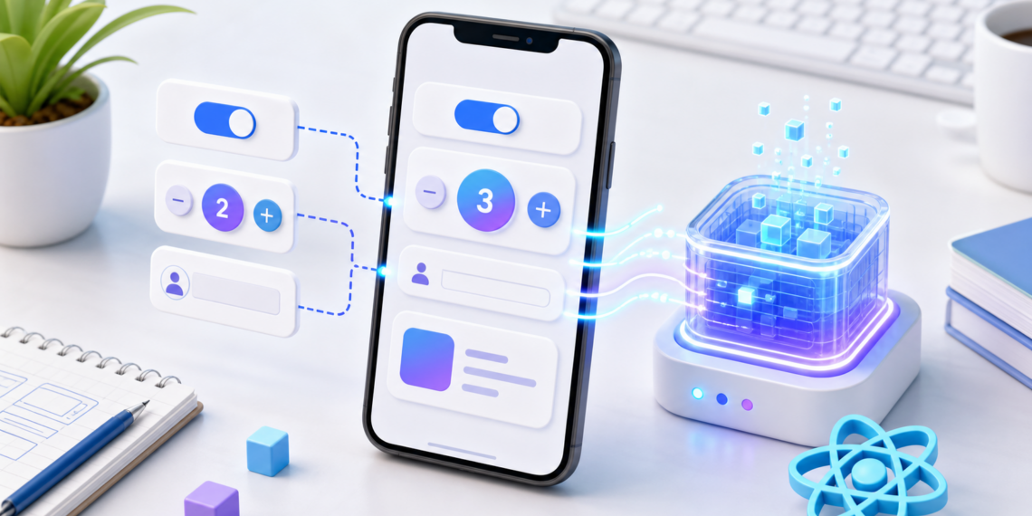Minh hoạ state thay đổi và làm giao diện React Native cập nhật lại